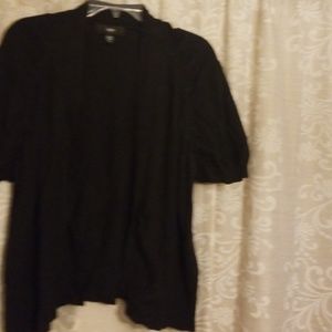Black cardigan,  short sleeved